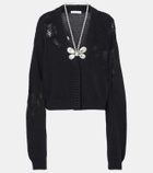Area Embellished cotton and cashmere cardigan
