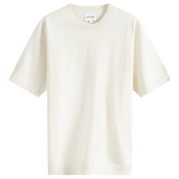 Photo: Norse Projects Men's Rhys Knitted T-Shirt in Kit White
