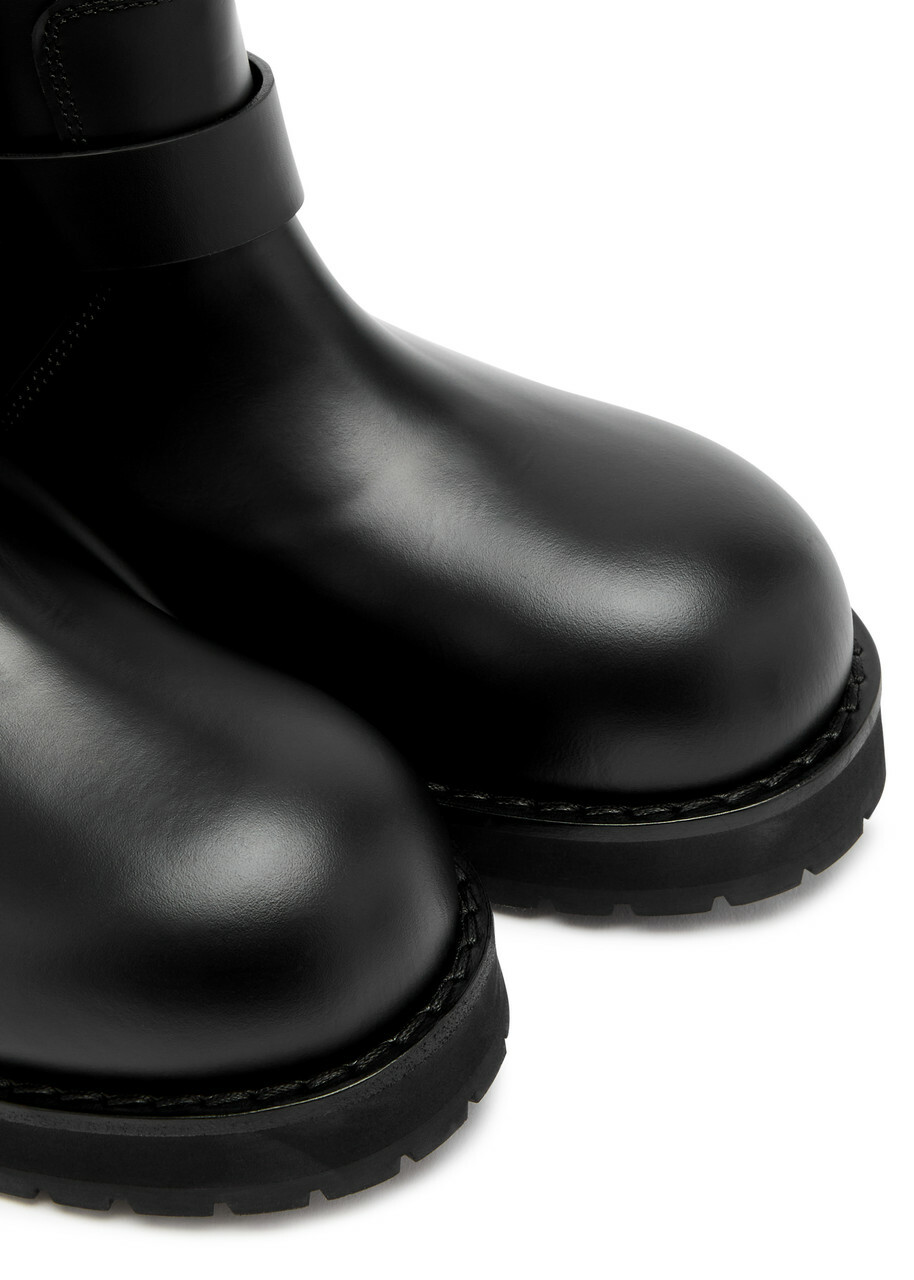 Off-white Off Track Leather Panelled Knee-high Boot Black