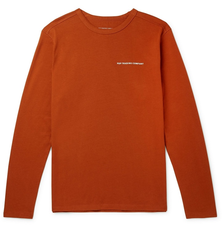 Photo: Pop Trading Company - Logo-Print Cotton Jersey T-Shirt - Orange