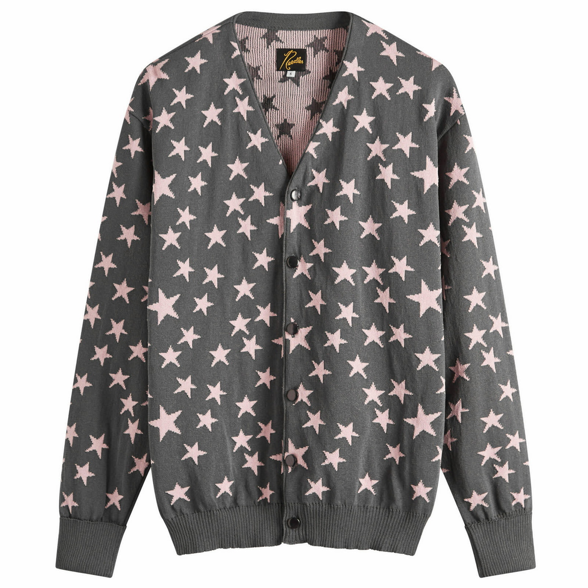 Needles Women's V Neck Cardigan in Charcoal