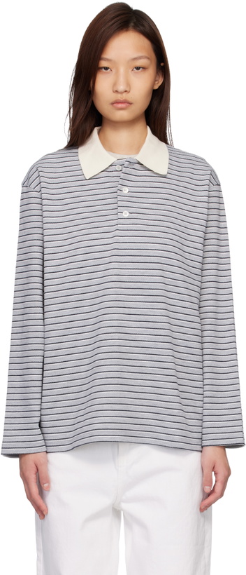 Photo: COOR Gray Multi-Stripe Pique Polo