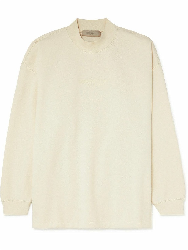Photo: FEAR OF GOD ESSENTIALS - Logo-Appliquéd Cotton-Blend Jersey Sweatshirt - Neutrals