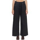MM6 Maison Margiela Black Drawstring Jeans