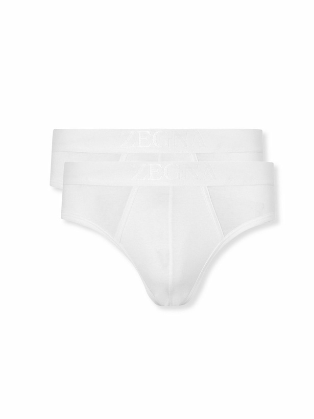 Photo: Zegna - Two-Pack Stretch-Cotton Briefs - White
