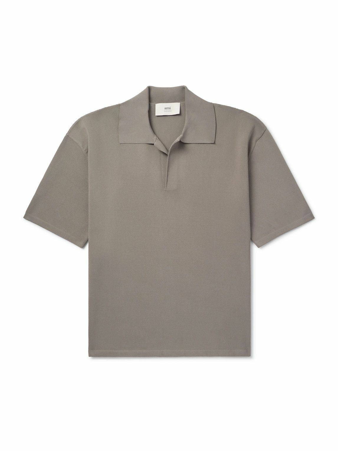 AMI PARIS - Oversized Jersey Polo Shirt - Gray AMI