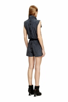 Diesel Playsuit in treated nylon - Jumpsuits Womens in Blue