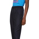 Kenzo Navy Wool Tapered Trousers