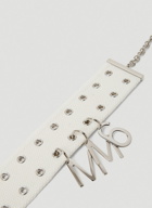 Logo Pendant Choker Necklace in White