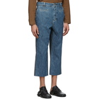 Loewe Blue Cropped Fisherman Jeans