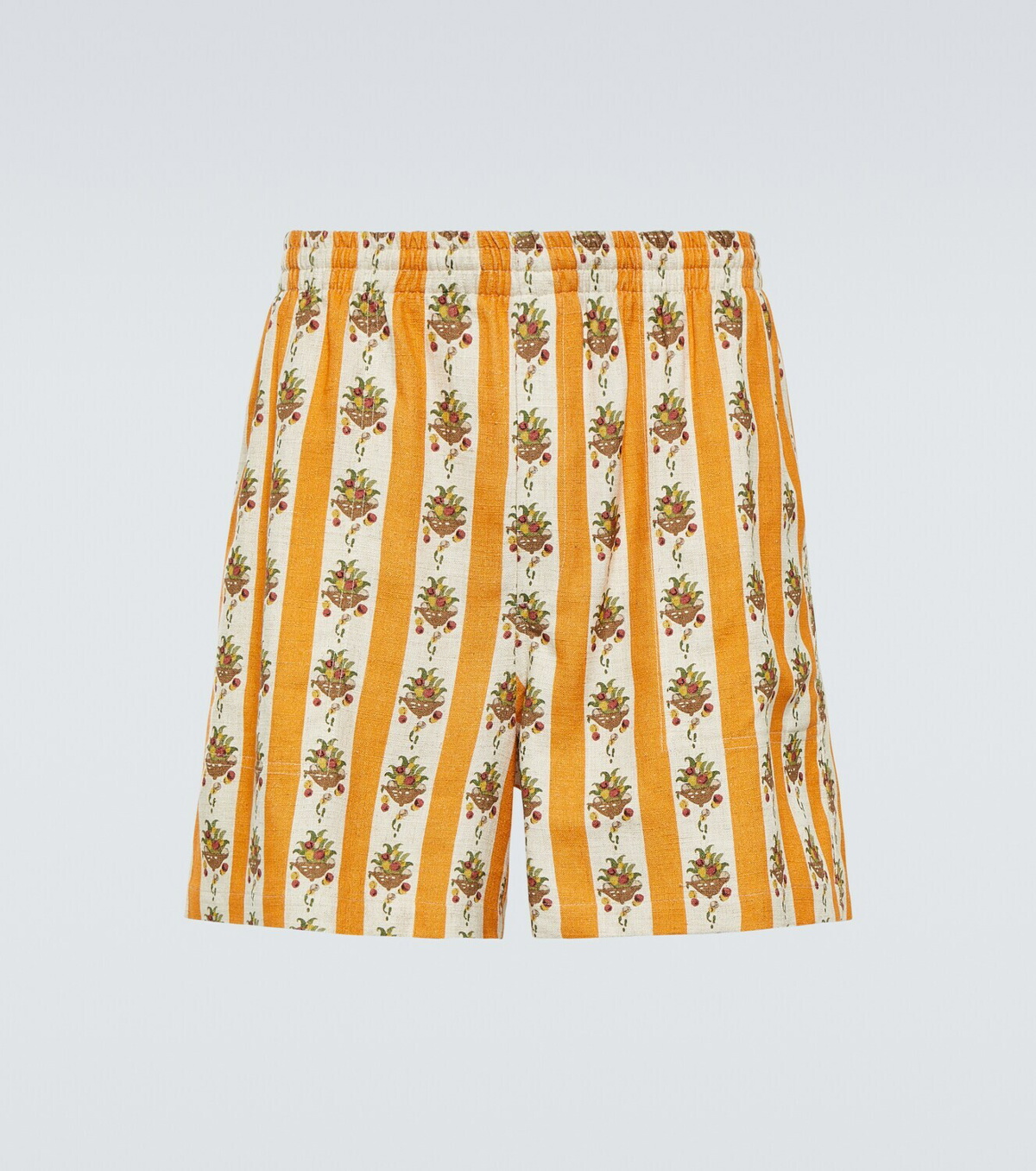 Bode Striped Fruit Bowl printed shorts