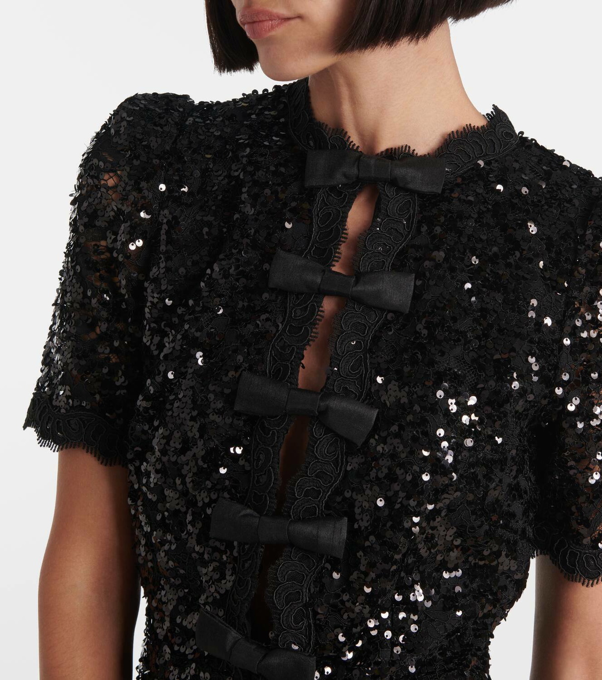 新作【Rebecca Vallance】Diana bow-detail sequined minidress Diana Bow Mini Dress – Rebecca Vallance