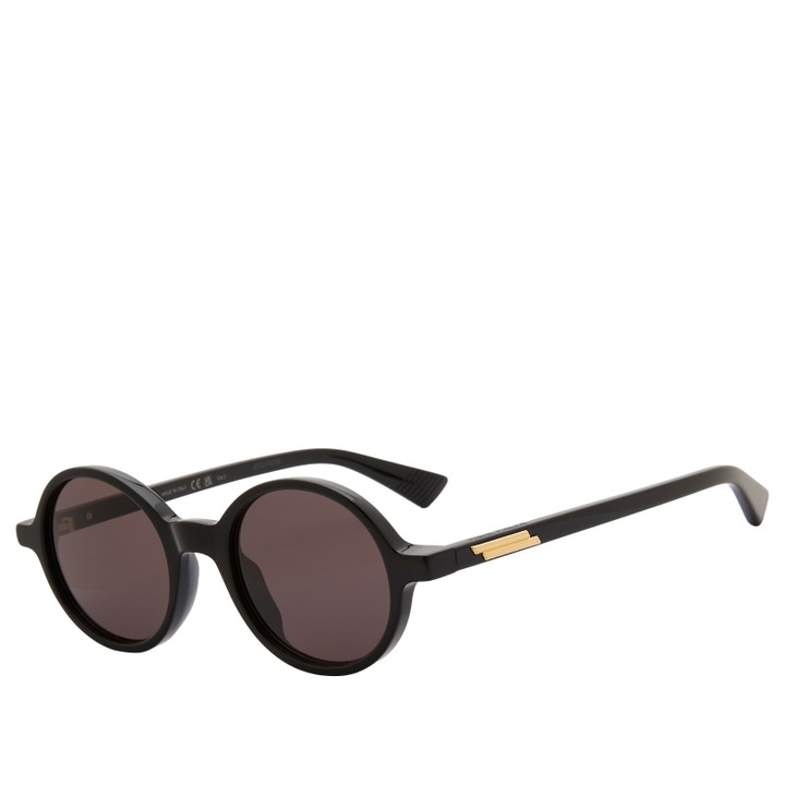 Photo: Bottega Veneta Eyewear Bottega Veneta BV1430S Slim Ribbon Sunglasses in Black/Grey 