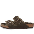 Birkenstock Men's Arizona Fur in Mocca Suede