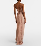 Maria Lucia Hohan Ananda pleated silk muslin bustier gown