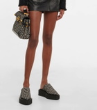 Balmain Monogram canvas platform slippers