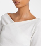 Alaïa Cotton-blend crêpe wrap top