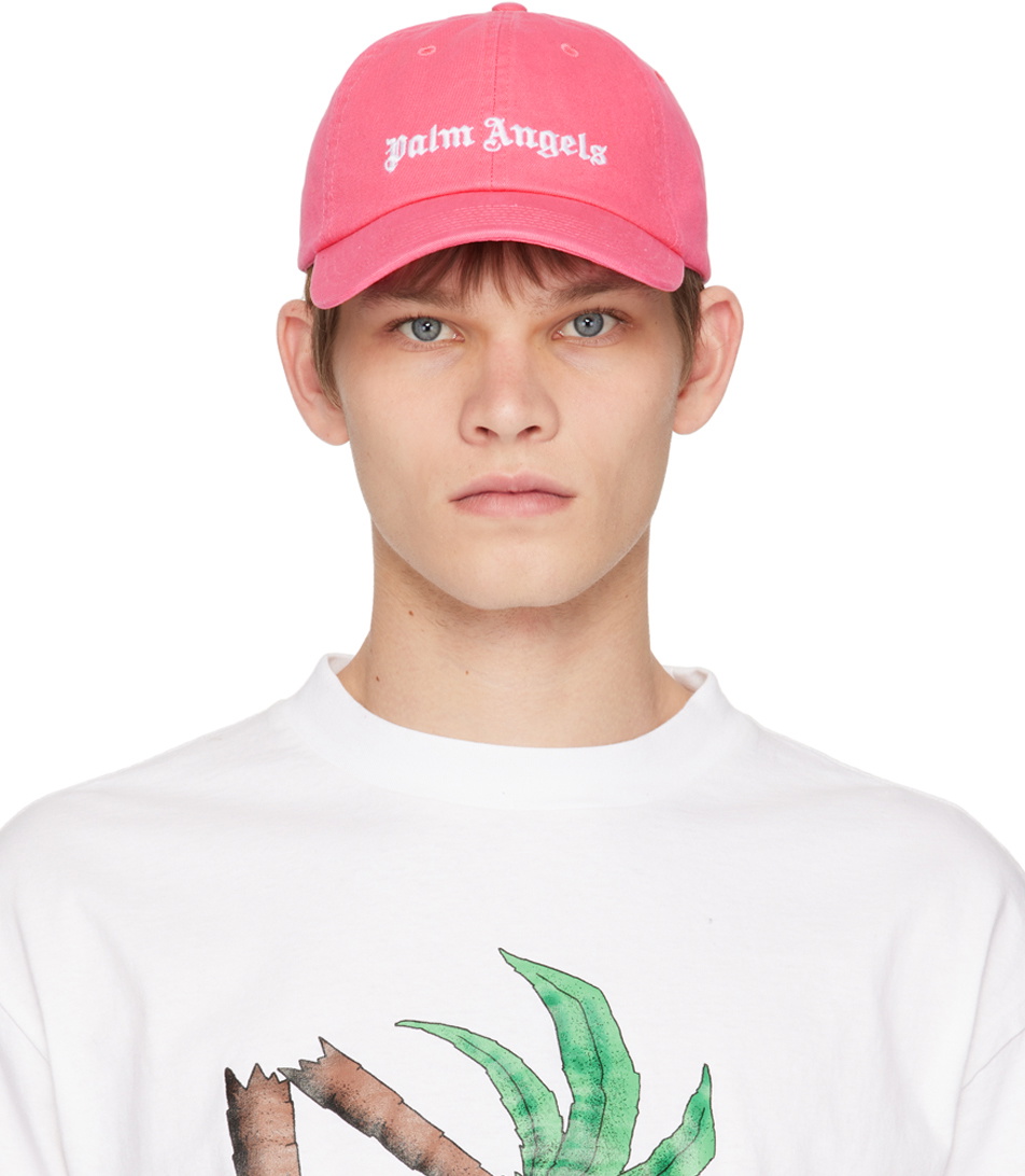 Palm Angels Pink Embroidered Cap Palm Angels