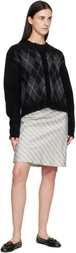 TONYWACK Black Brushed Argyle Cardigan
