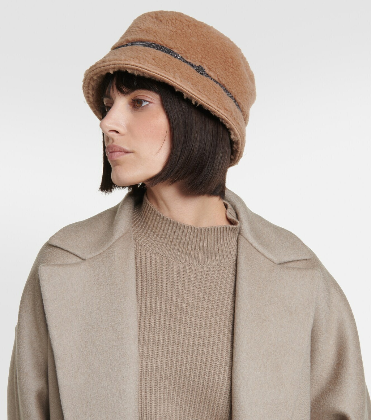 Brunello Cucinelli Wool-blend shearling bucket hat Brunello  display picture 2