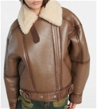 Acne Studios Lakota shearling-trimmed leather biker jacket