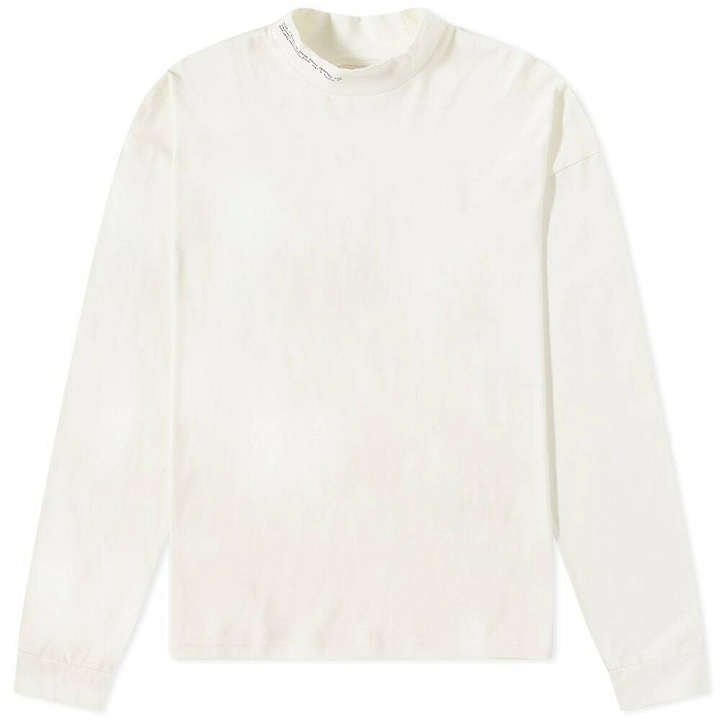 Photo: Pangaia Long Sleeve High Neck T-Shirt with C-Fiber in Off White