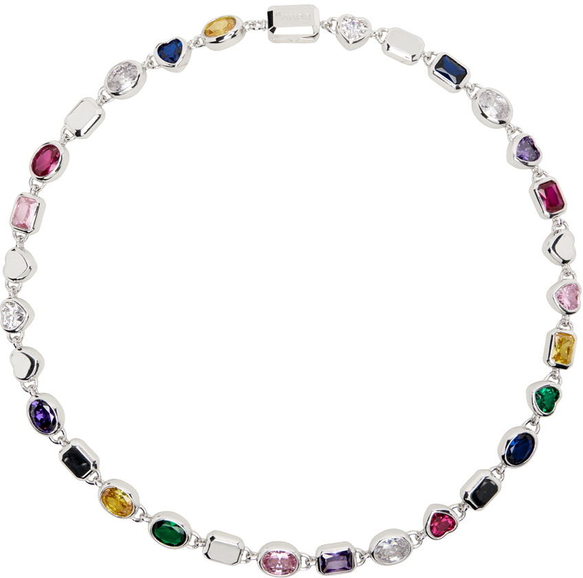 Numbering Silver #5824 Multi Color Stone Necklace Numbering