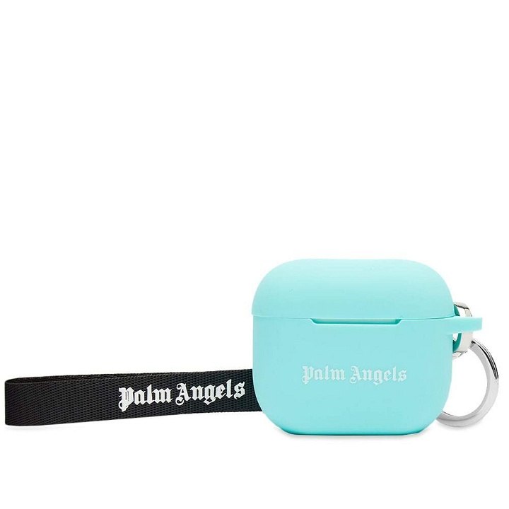 Photo: Palm Angels Men's Classic Airpod Case in Light Blue/White