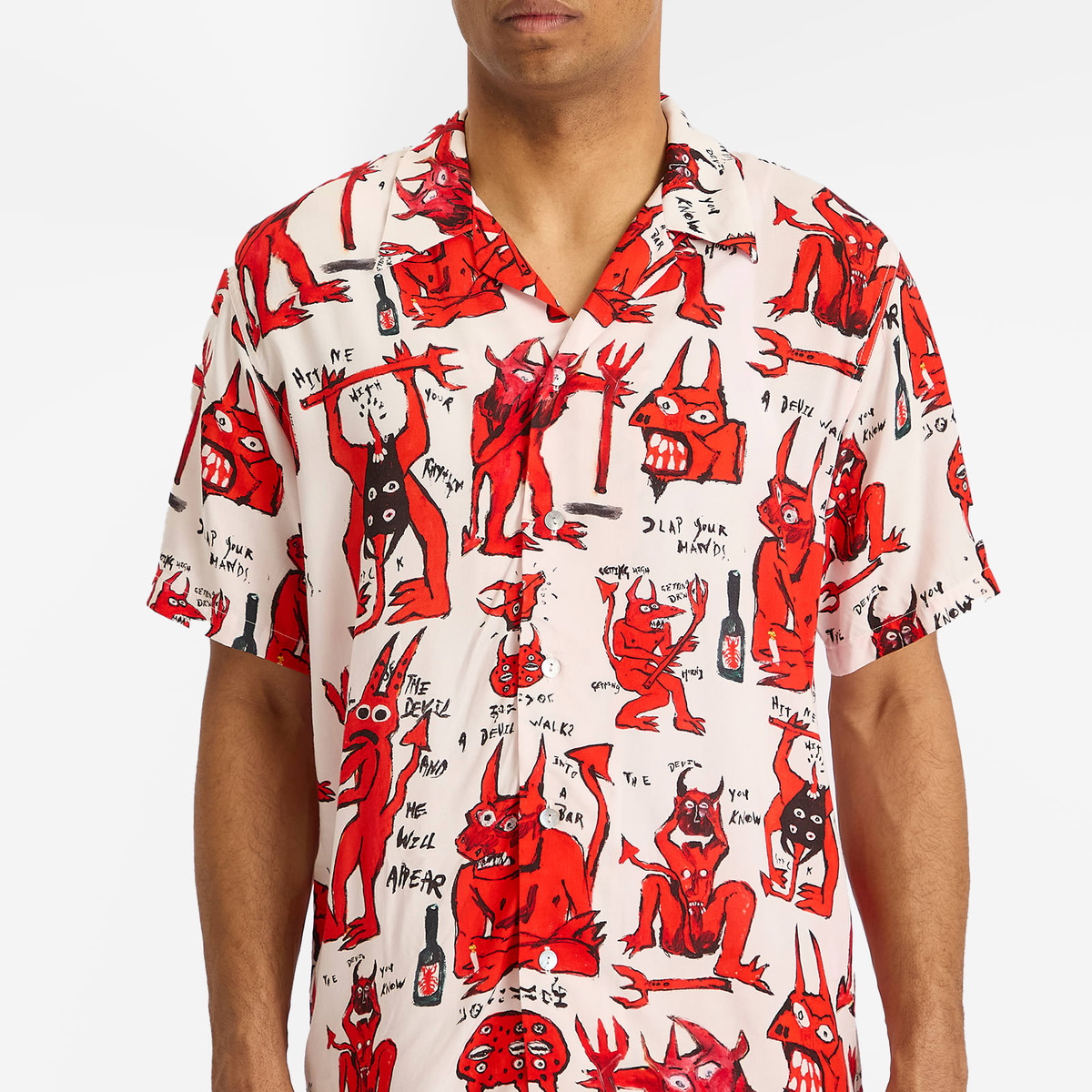 Endless Joy Men's Devil Vacation Shirt in White