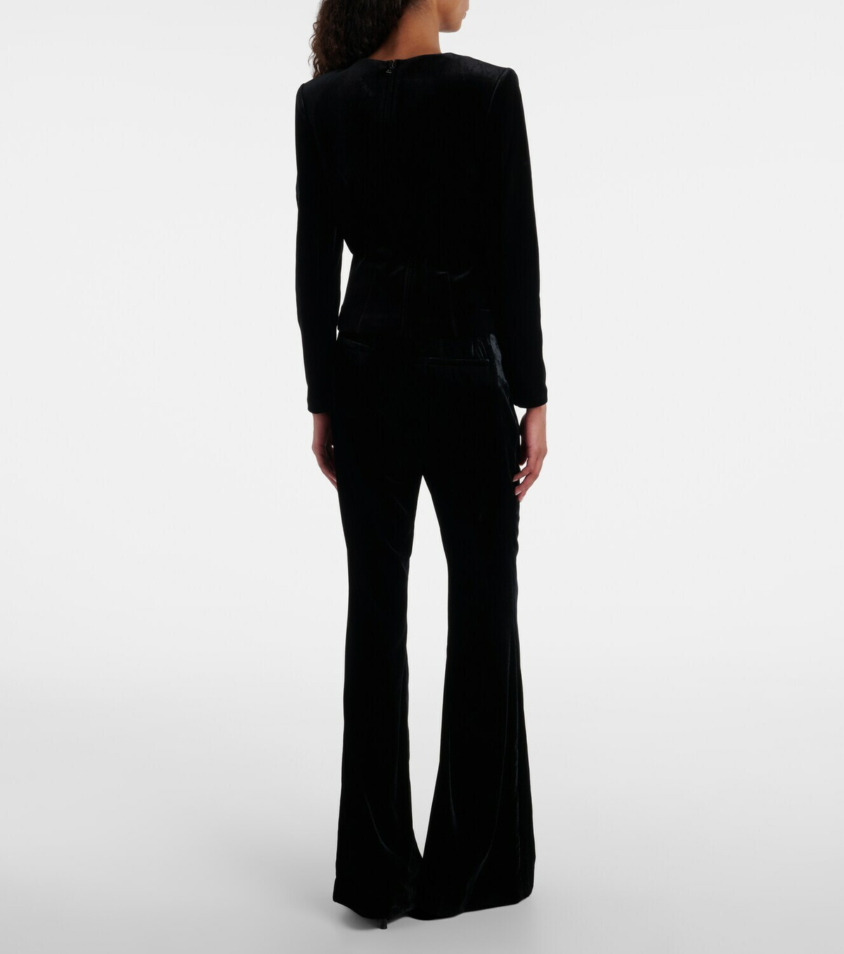 Roland Mouret Asymmetric embellished velvet top