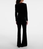 Roland Mouret Asymmetric embellished velvet top