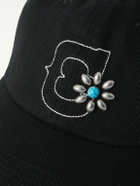 Cherry Los Angeles - Logo-Embroidered Embellished Cotton-Twill Baseball Cap