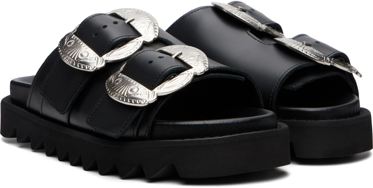 Toga Pulla Black Leather Sandals
