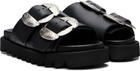 Toga Pulla Black Leather Sandals