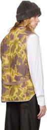 Paul Smith Multicolor Photogram Leaves Print Quilted Vest