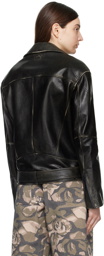 OPEN YY Brown Distressed Leather Jacket