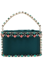 Rosantica Holli Buganville Crystal-embellished Satin top Handle bag - Teal - One Size