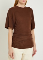 Akyn Ruched Fine-knit T-shirt Brown