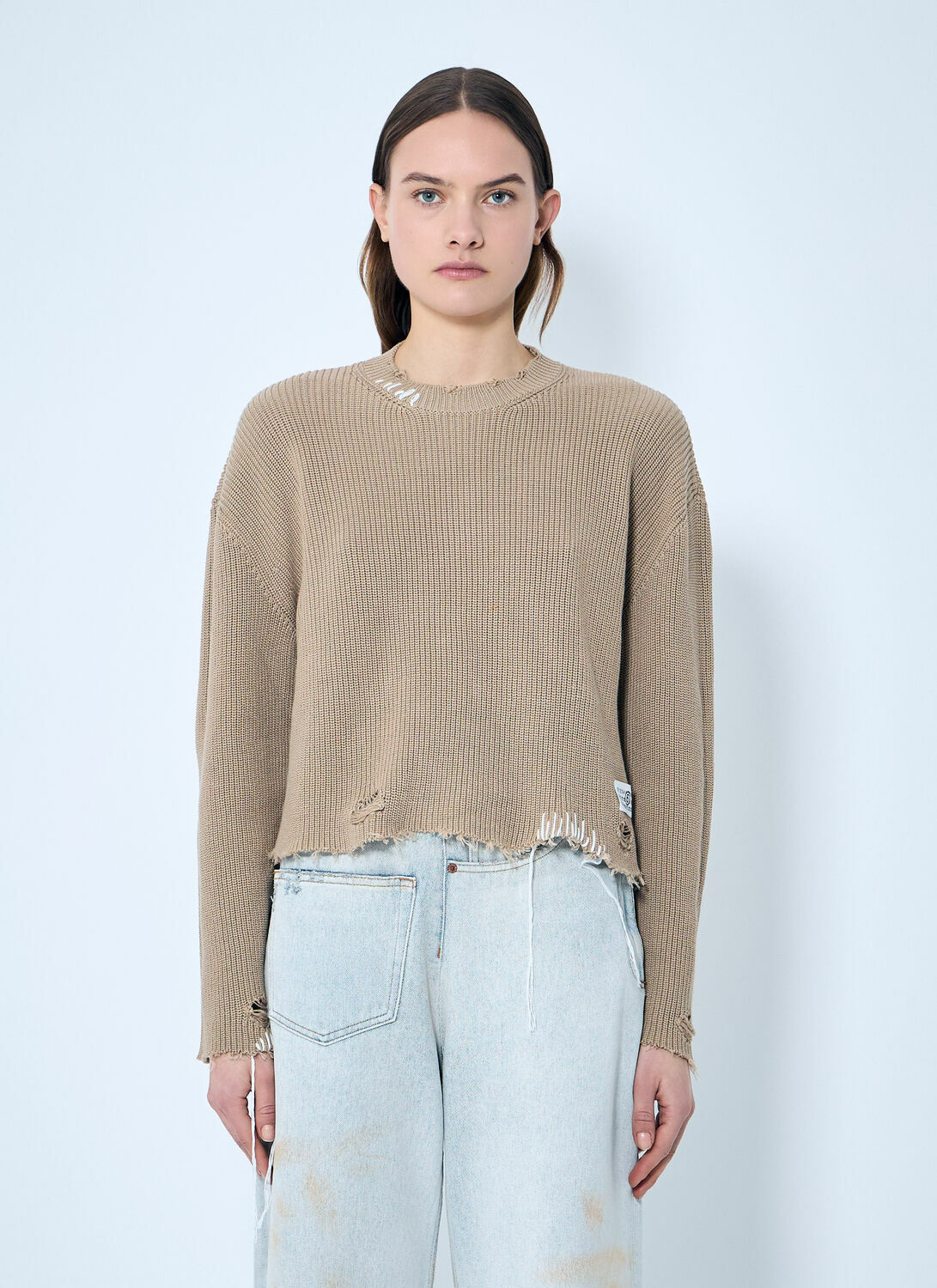 MM6 Maison Margiela Distressed Knit Sweater
