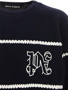 Palm Angels Monogram Striped Sweater