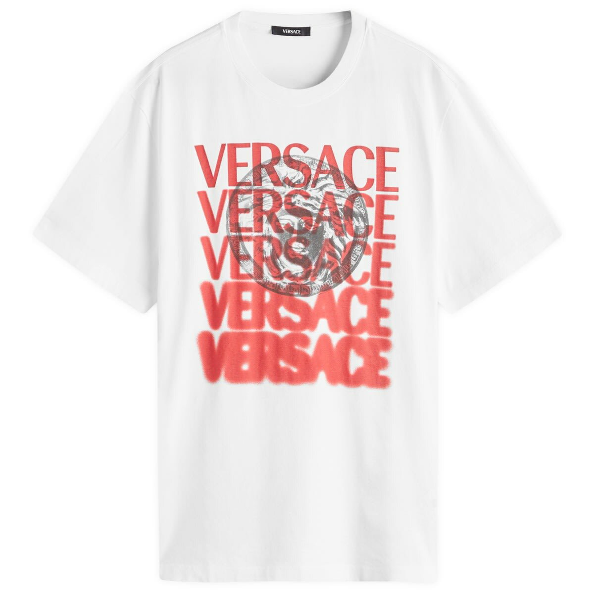 Versace Men's Medusa Medallion Print T-Shirt in White/Print