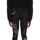 Amiri Black Grunge Patch Medium Crafted Jeans