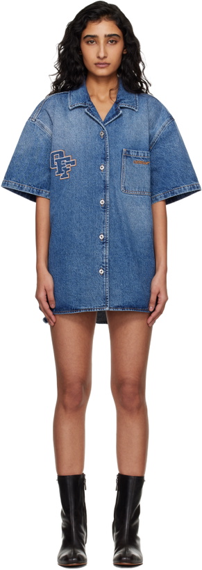 Photo: Off-White Blue Royal Patch Denim Minidress