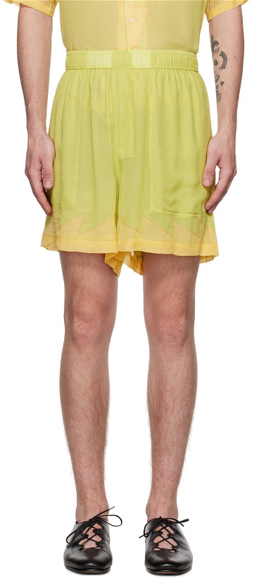 Photo: Bode Yellow Deco Zig Zag Shorts