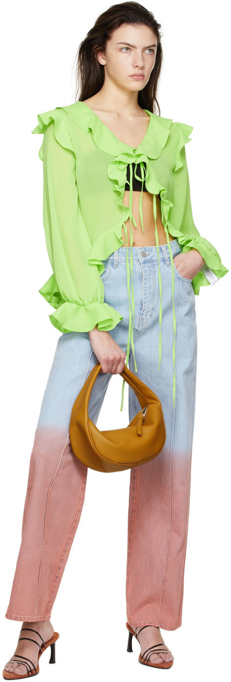 Rokh Blue & Pink Faded Jeans