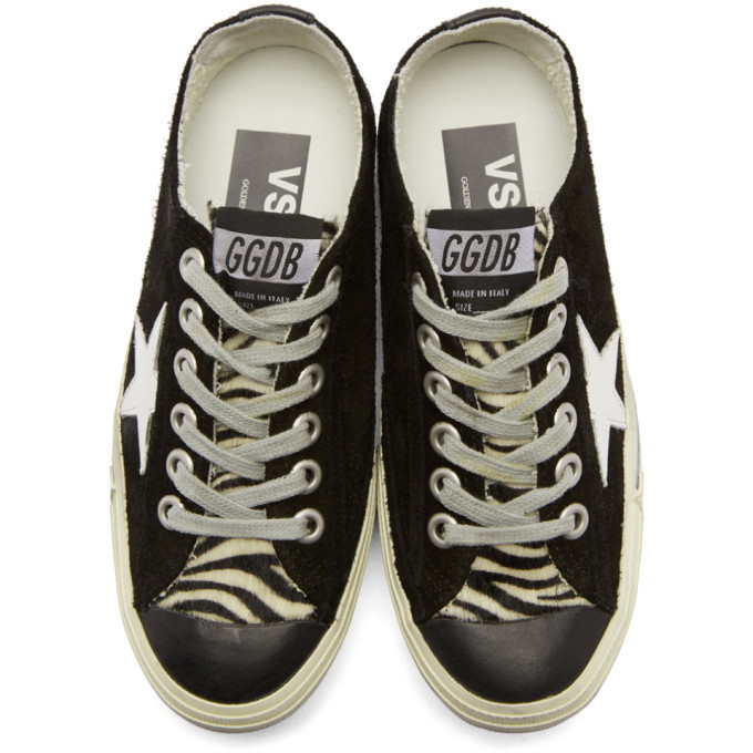 Golden Goose Black Suede V-Star 2 Sneakers Golden Goose Deluxe Brand