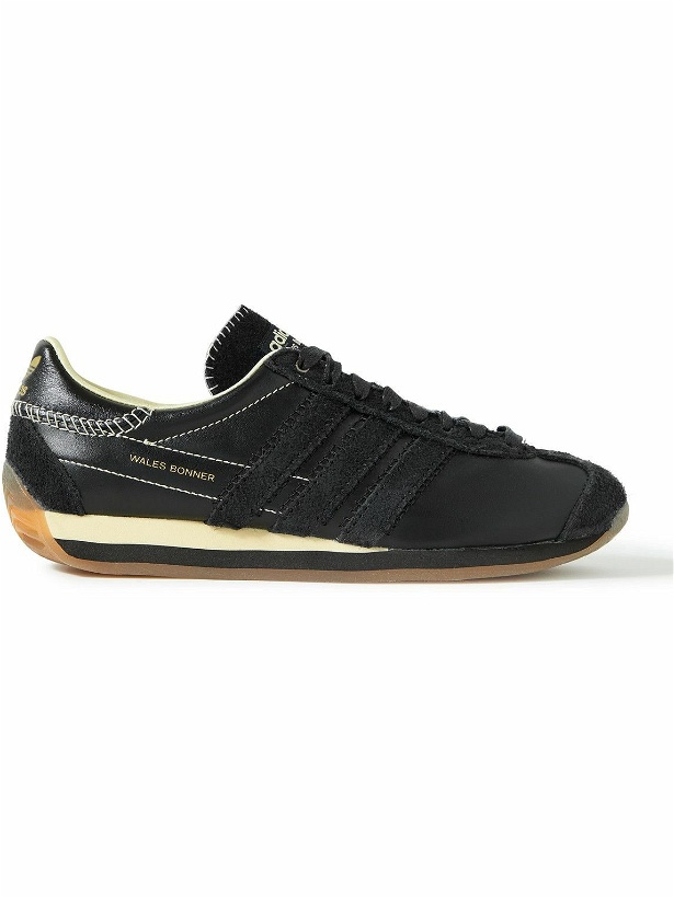 Photo: adidas Consortium - Wales Bonner Suede-Trimmed Leather Sneakers - Black