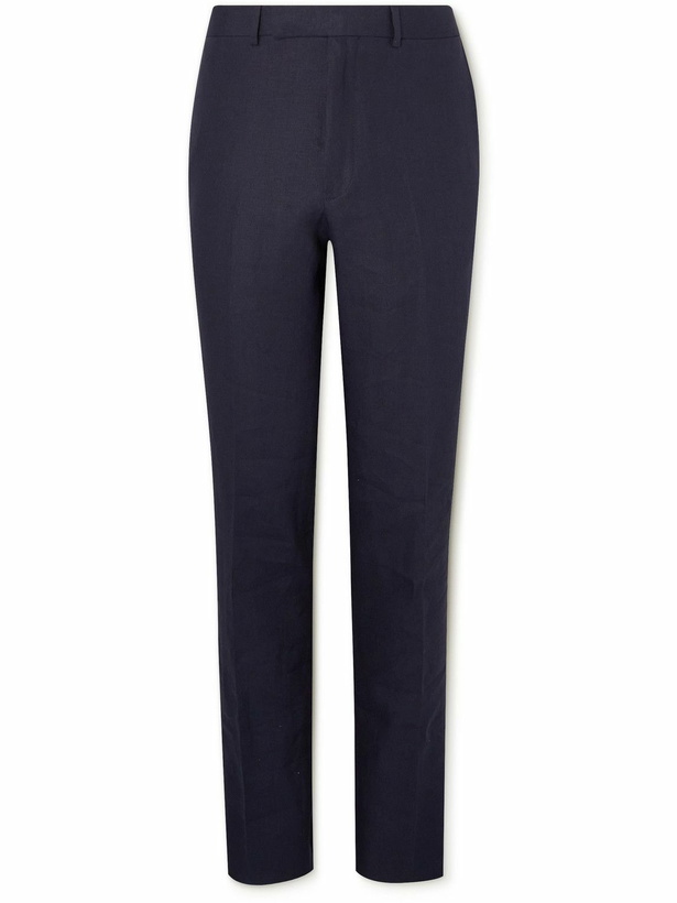 Photo: Kingsman - Tapered Linen Suit Trousers - Blue