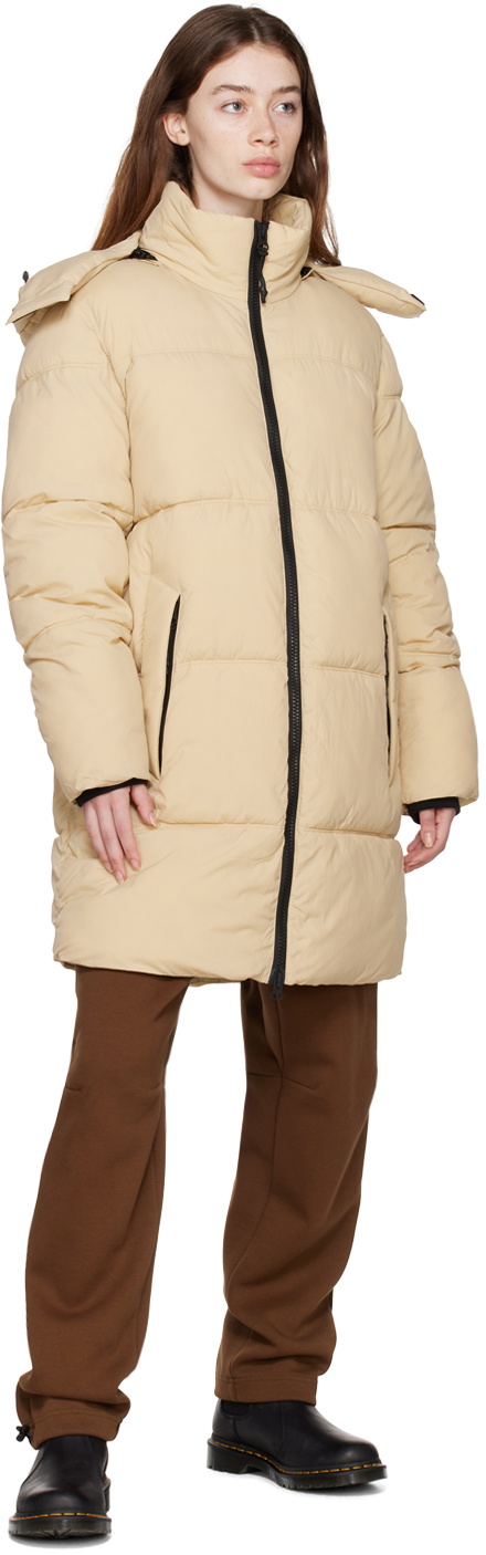 The Very Warm Beige Long Hooded Puffer Jacket