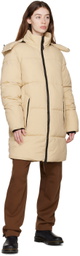 The Very Warm Beige Long Hooded Puffer Jacket